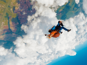 covid e salto de paraquedas